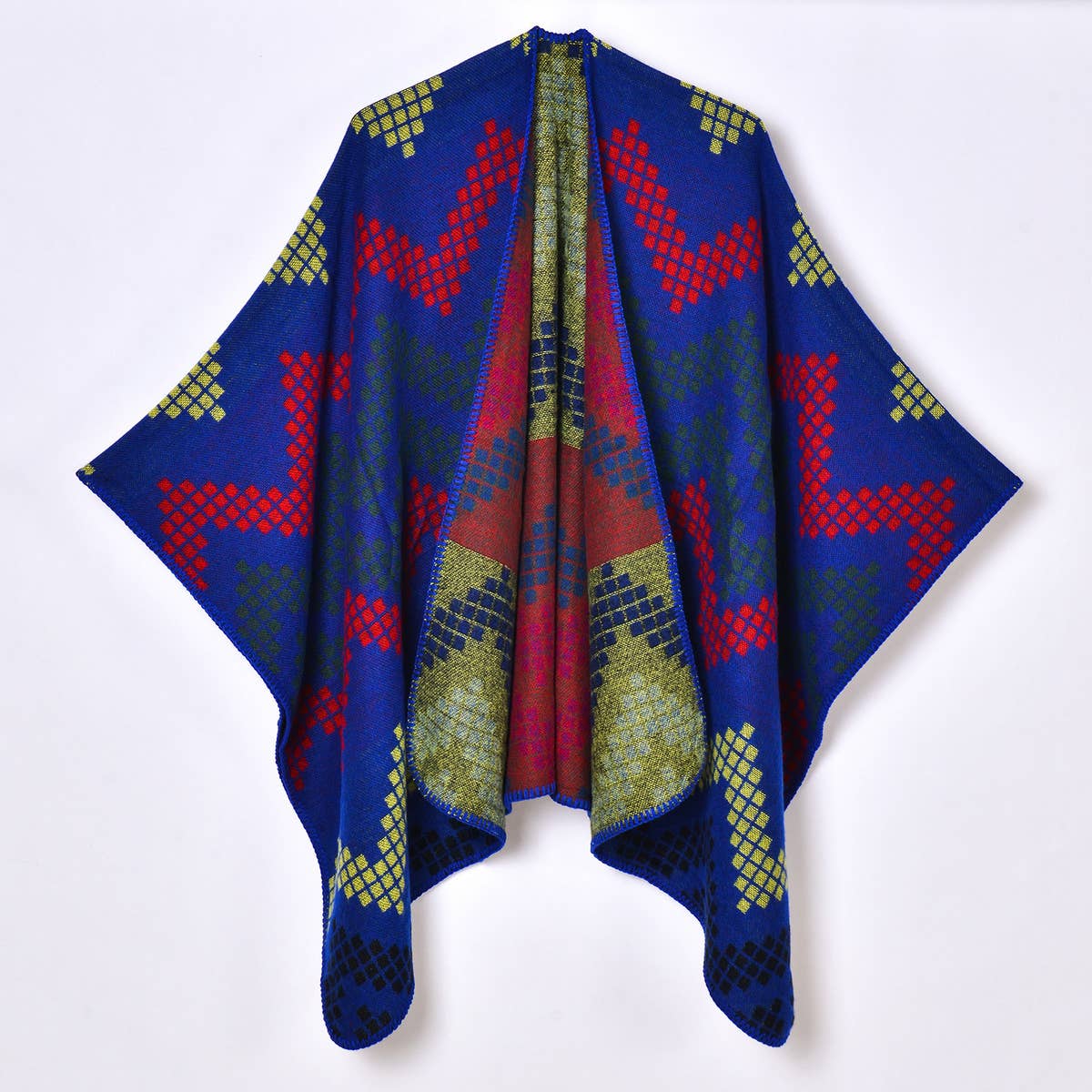 SIMPLE JACQUARD THICKENED CARDIGAN SHAWL_CWASC0951