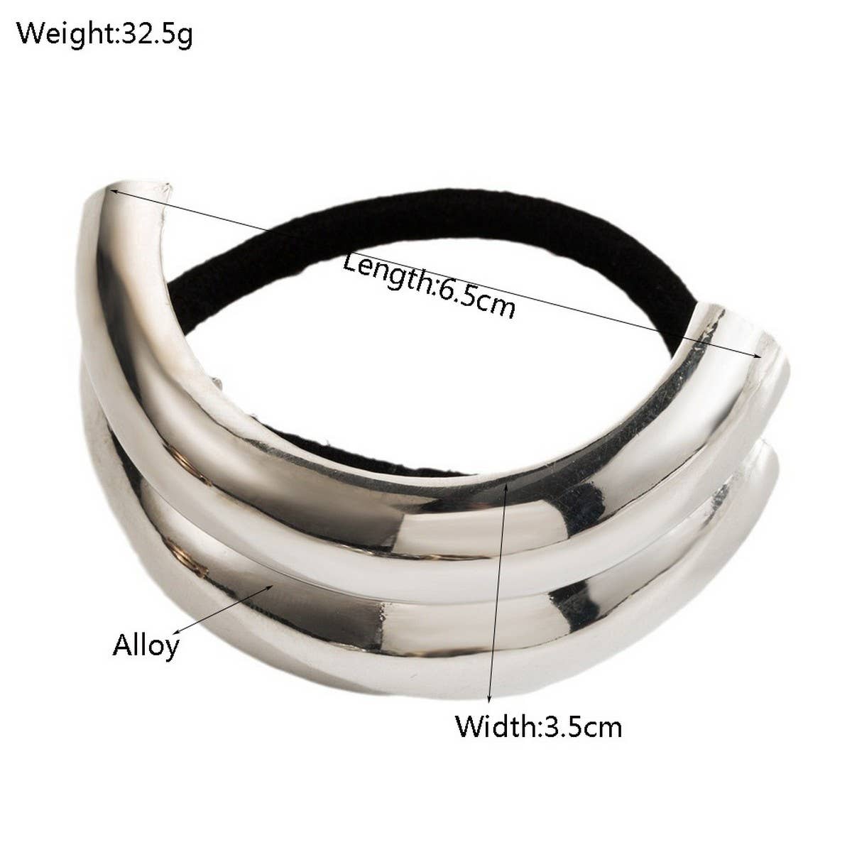 Geometric Metal Twist Elastic Hair Tie Band