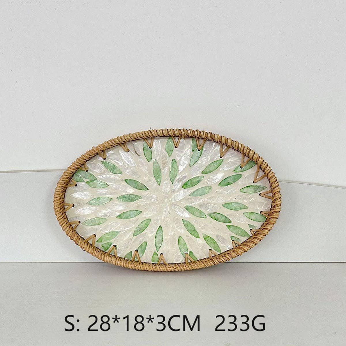 RATTAN OVAL FRUIT TEA SHELL TRAY STORAGE BASKET_CWMM4503