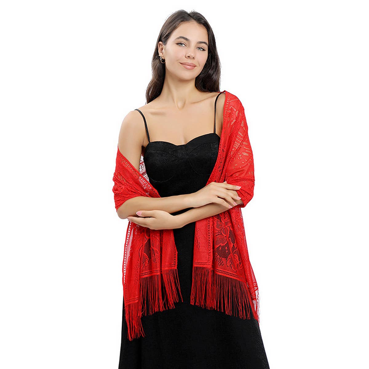 NEW FLOWER LACE EVENING SHAWL