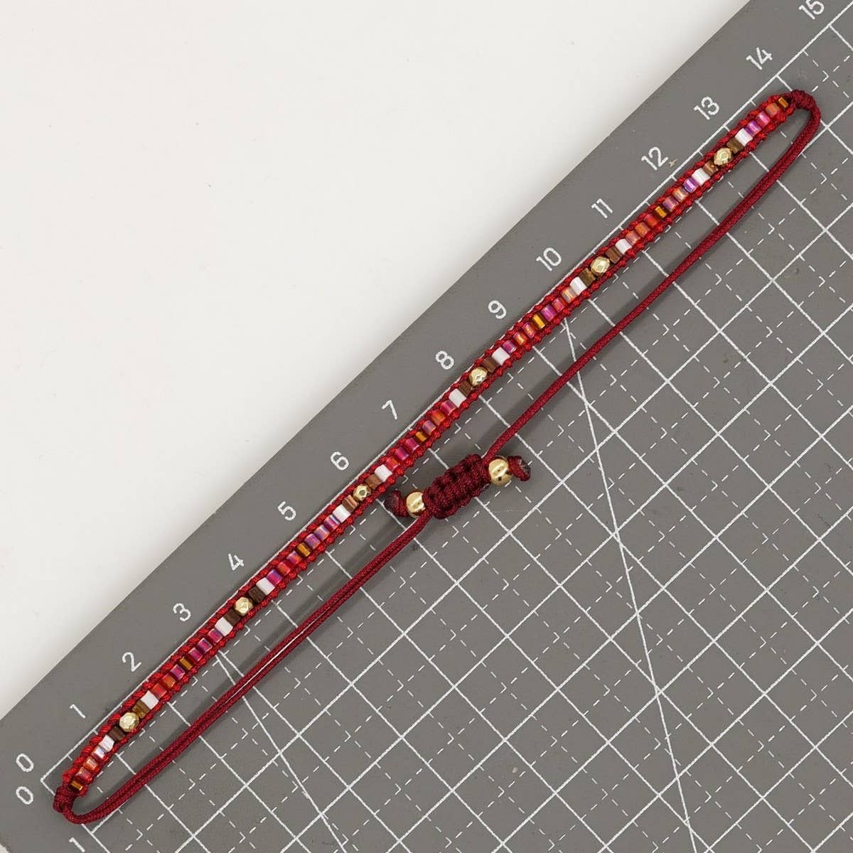 BEADED SMALL CROSS RICE BEAD BRACELET_CWMM3813