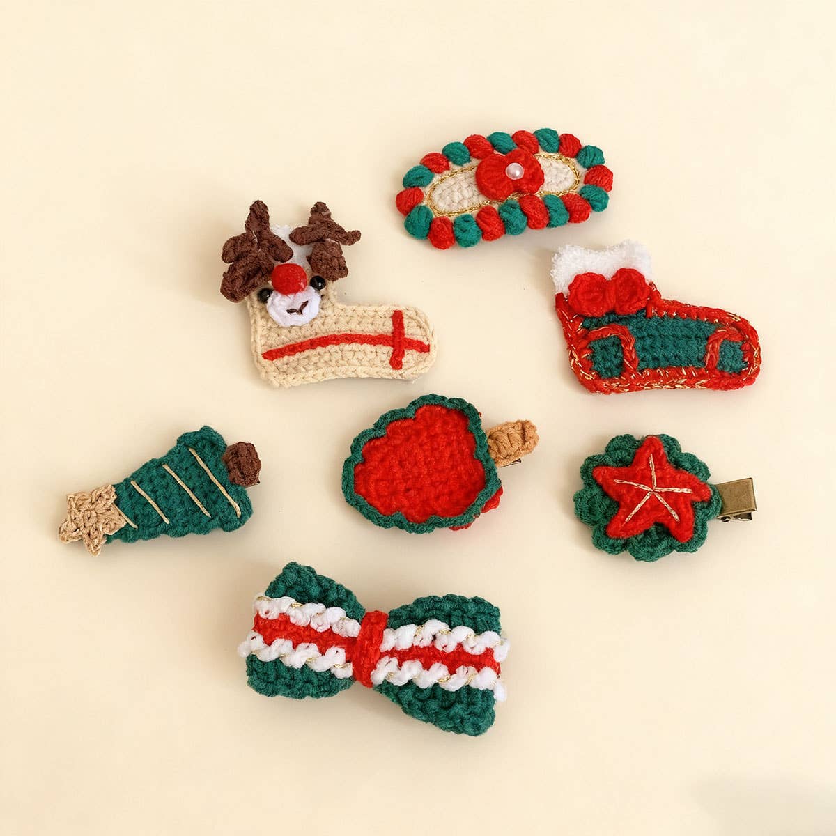 CWAHA07721_XMAS CUTE KNIT HAIR ELASTIC BAND FOR CHILDREN