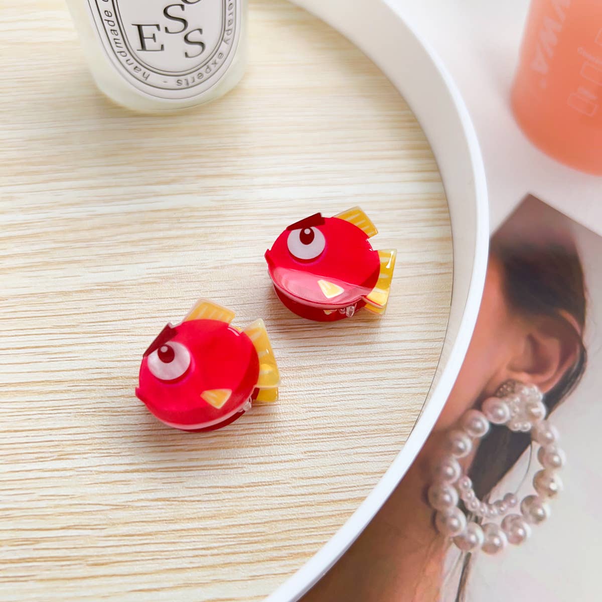 Q-version acrylic animal children's hair clips