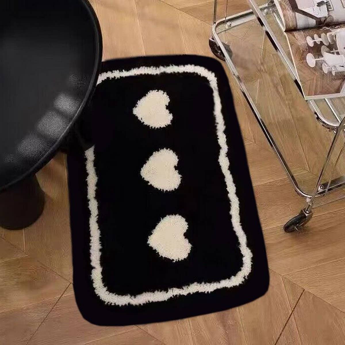 Fleece Bathroom Mat, Absorbent Non-Slip Door Rug
