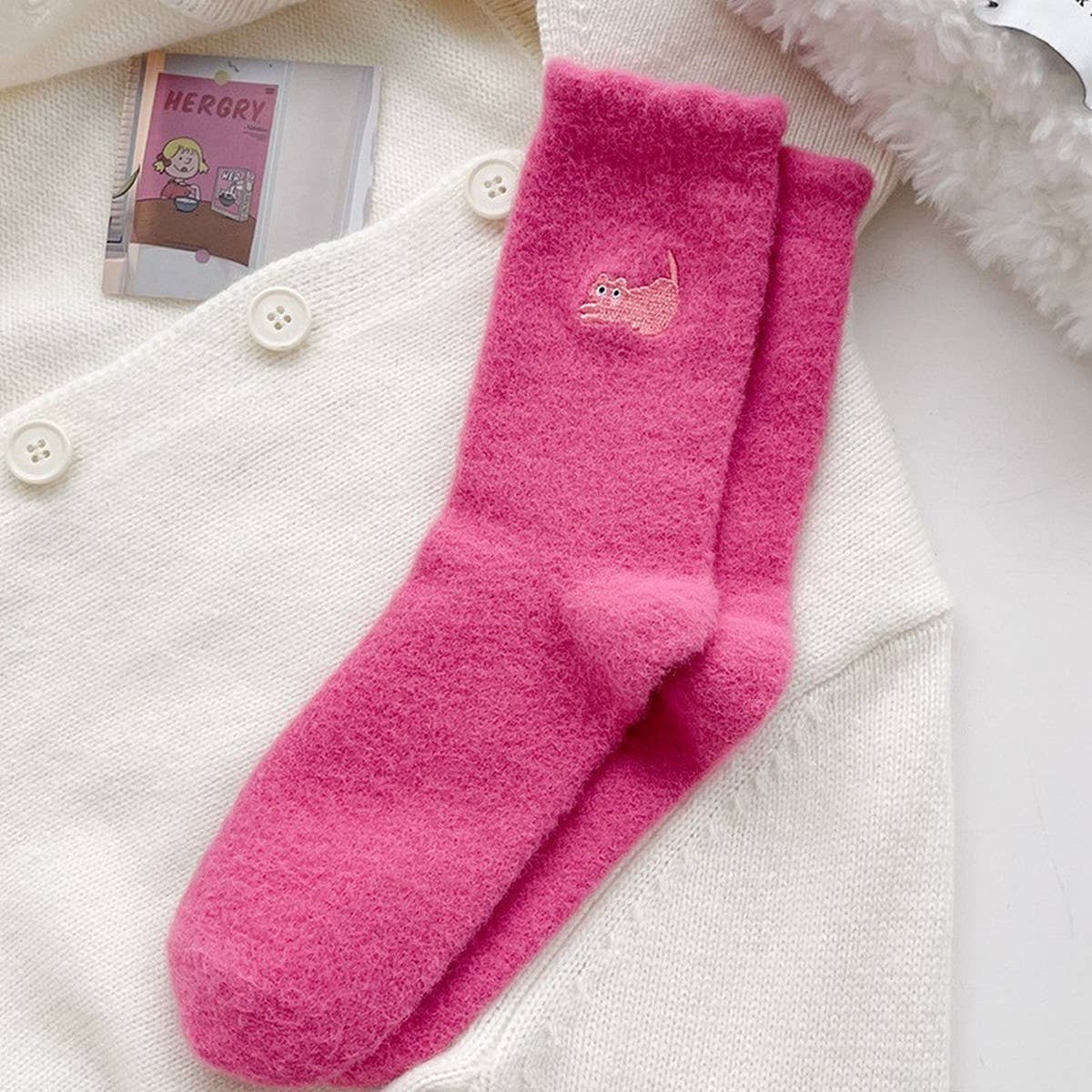 WOMEN'S WARM CUTE CAT SLEEPING HOME SOCKS