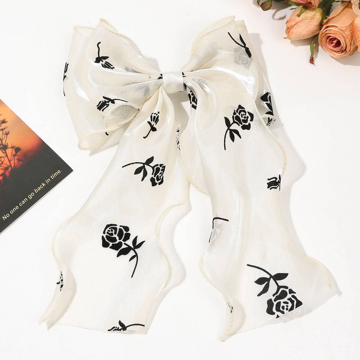 SHINY SILK RIBBON BOW HAIRPIN_CWAHA1631