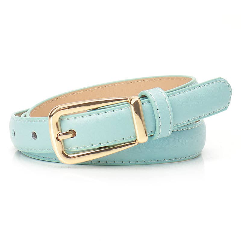 Versatile leopard print pin buckle denim belt