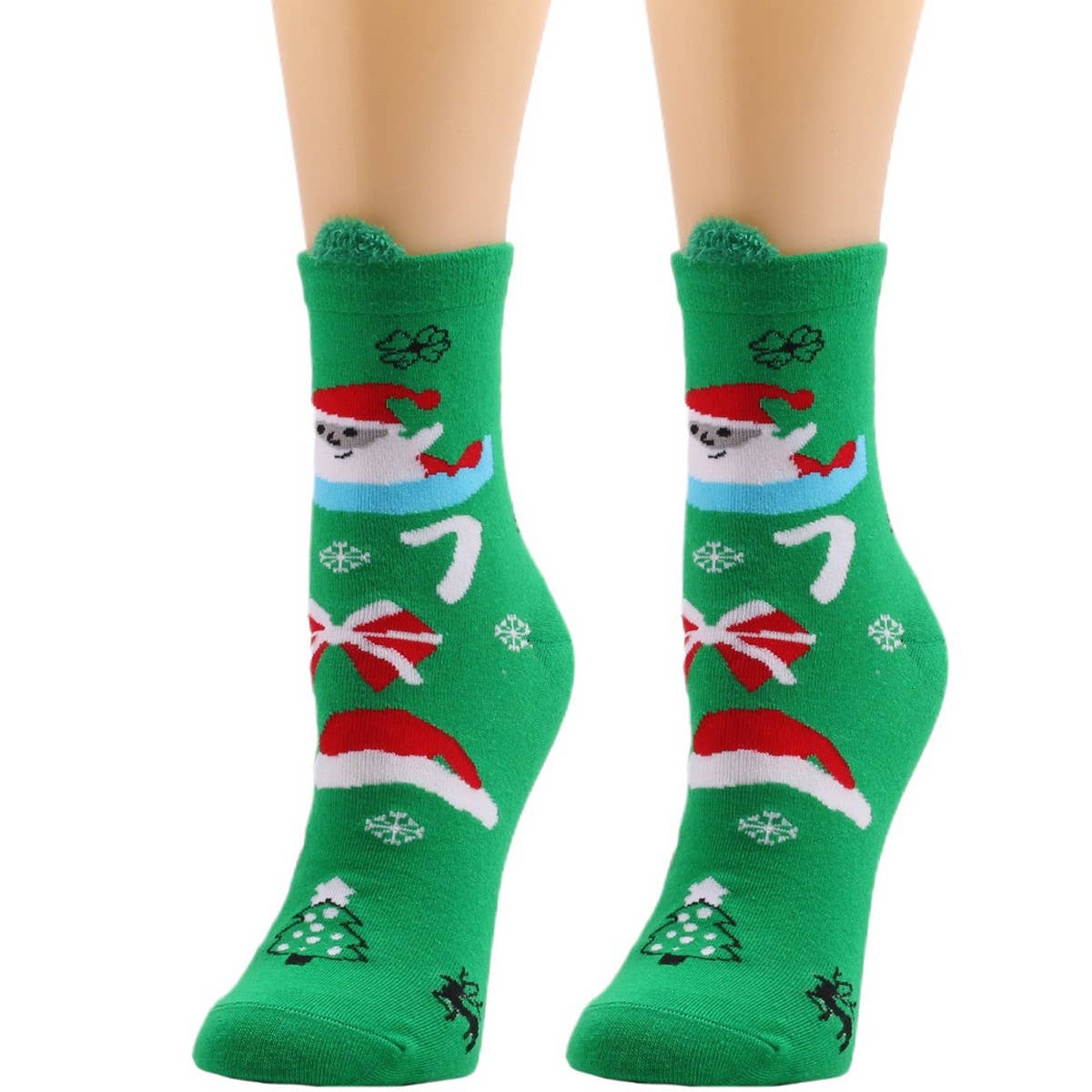 CWMS0819_Santa Elk Snowman Christmas Socks