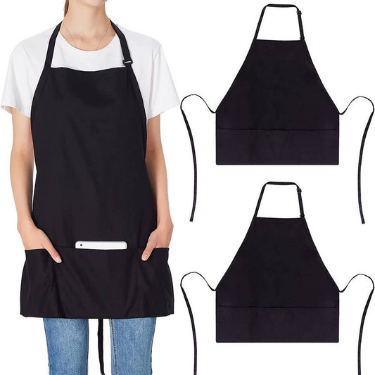 CWMM1822_Neckline Solid Color Pocket Work Apron