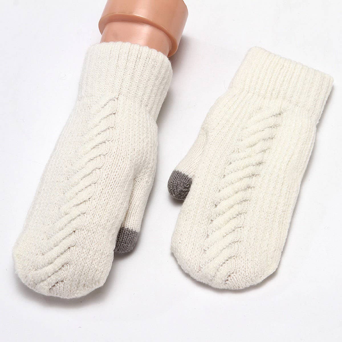 WINTER WOMEN'S CUTE THICK KNIT TOUCHSCREEN GLOVES_CWAG0271