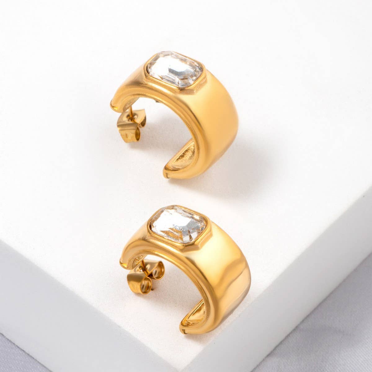 FASHION STAINLESS STEEL EARRINGS WITH ZIRCON_CWMM3647