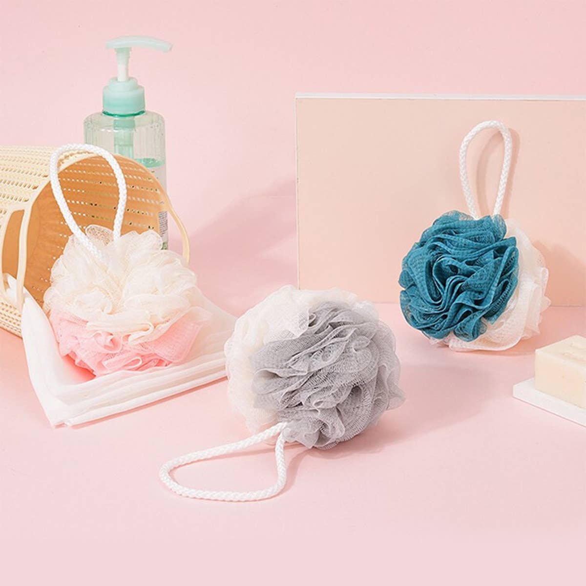 CWMM8433_CUTE GIRL SOFT BATH BALL FOR BACK SCRUBBING