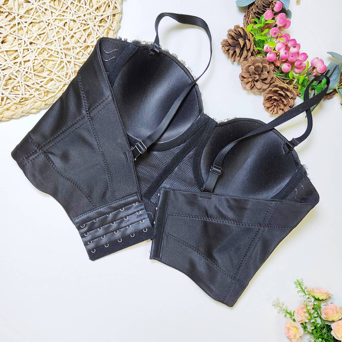 SEXY DESIGN CHEST CHAIN TASSEL HERRINGBONE BRA
