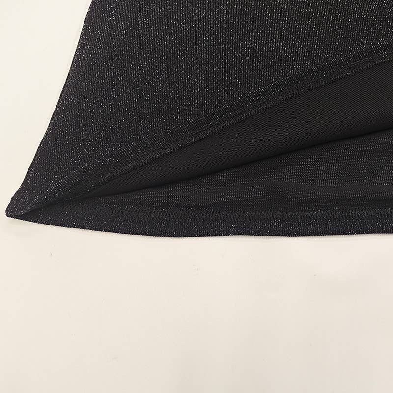 Off Shoulder Sheer Glitter Mesh Dress