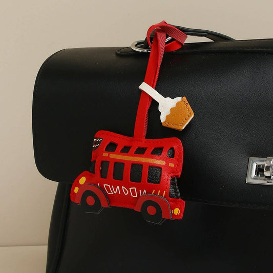 Bus Leather Keychain Coffee Cup Bag Charm_CWMM7876