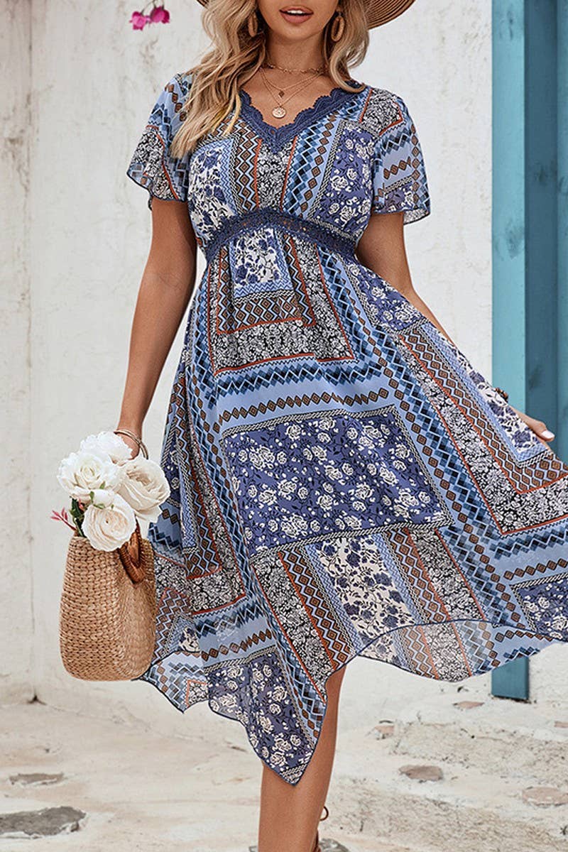 LACECOLLAR GEOMETRIC PATTERN FLORAL IRREGULARSKIRT_CWDSD2967