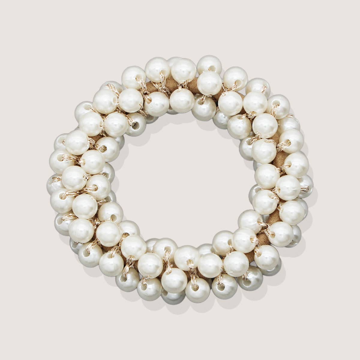 Beaded Faux Pearl Hair Tie Bracelet for Women_CWAHA0129