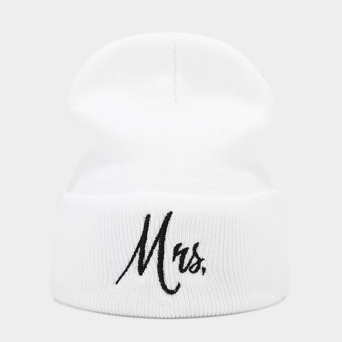 MRS MR EMBROIDERED KNITTED HAT FOR MEN AND WOMEN