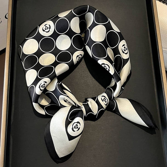 Silk Square Scarf ? 100% Mulberry, Chic Hair Tie