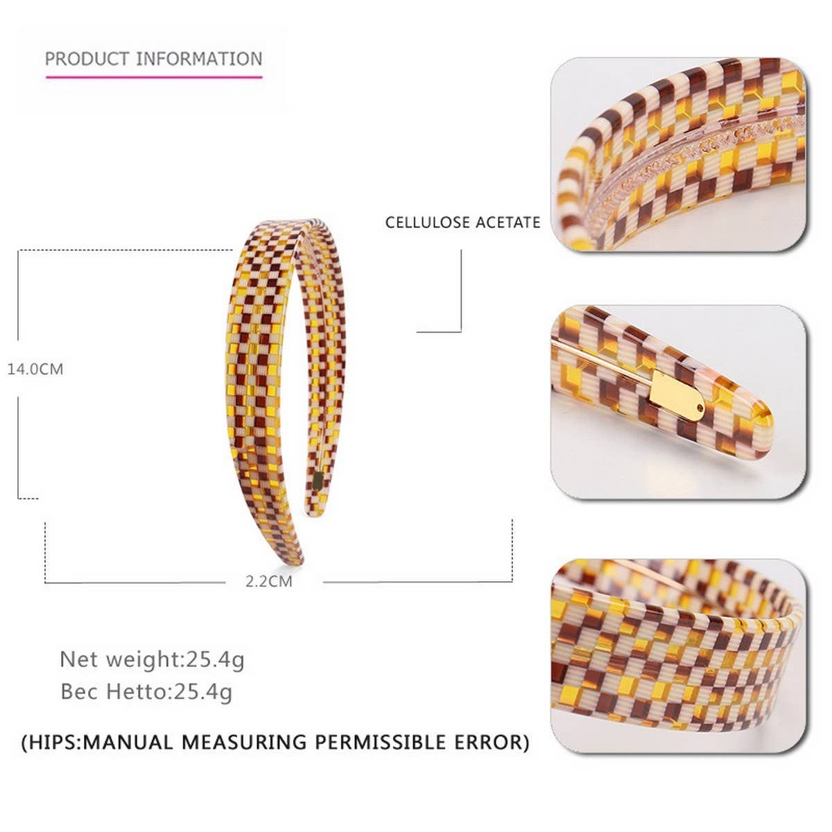 ACETATE HAIR ACCESSORIES WIDE HEADBAND_CWAHA4359