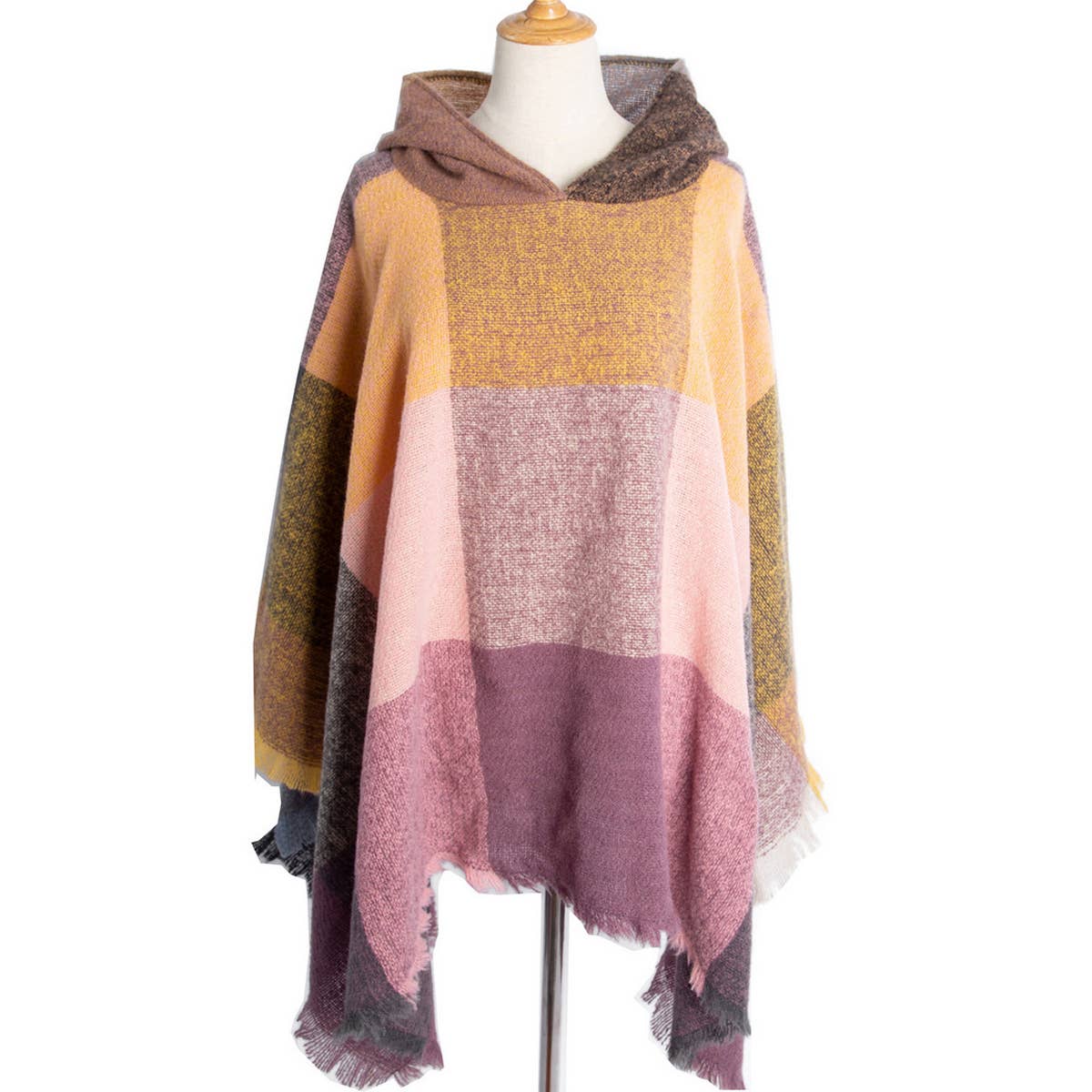 2024 NEW LARGE PLAID CAPE SHAWL_CWASC1207