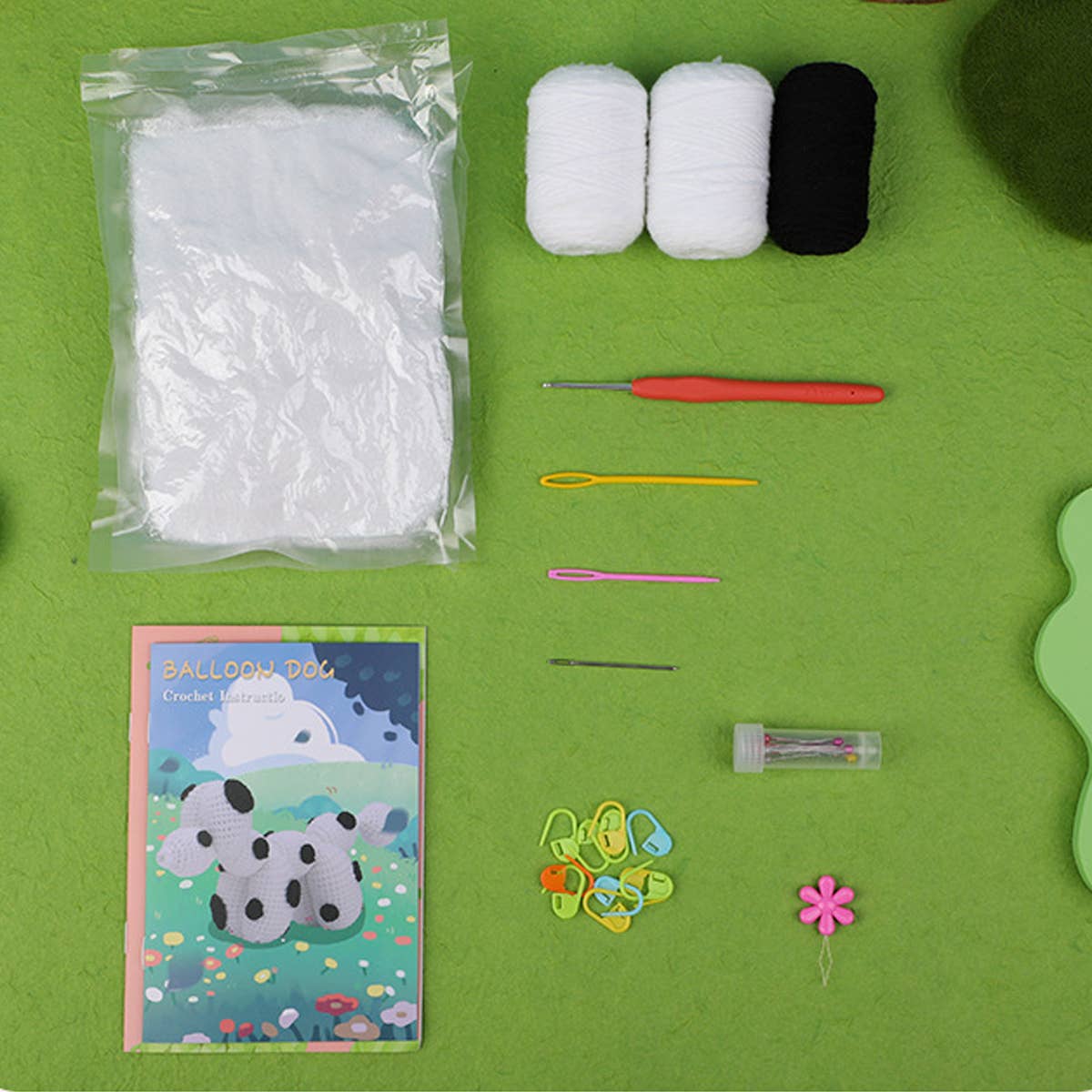 WHITE BALLOON DOG DOLL CROCHET MATERIAL PACK