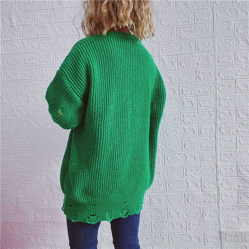 WOSWL1296_Crew Neck Pullover Casual Long Sleeve Sweater