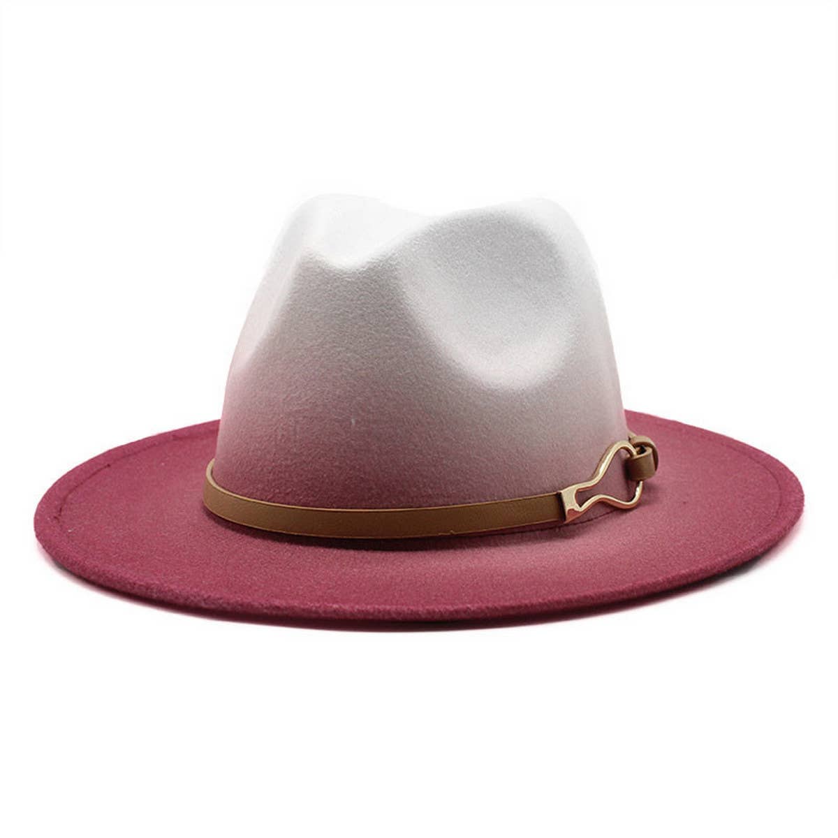 FASHION GRADIENT TWO-COLOR THICK FELT HAT JAZZ HAT_CWAH0817