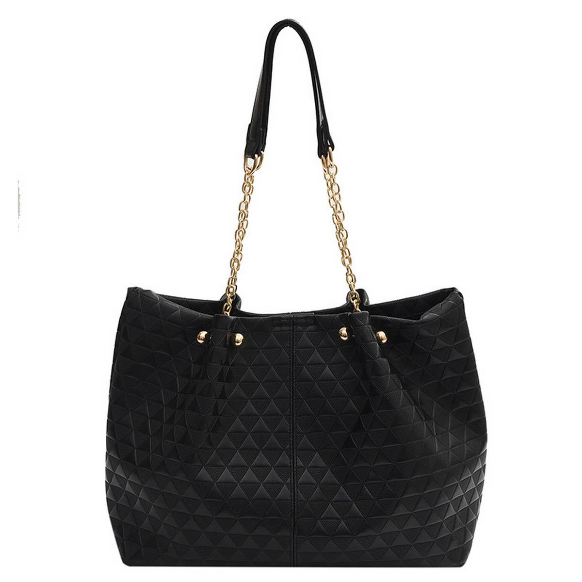 WOMEN SOLID COLOR PLAID TOTE BAG_CWAB1594