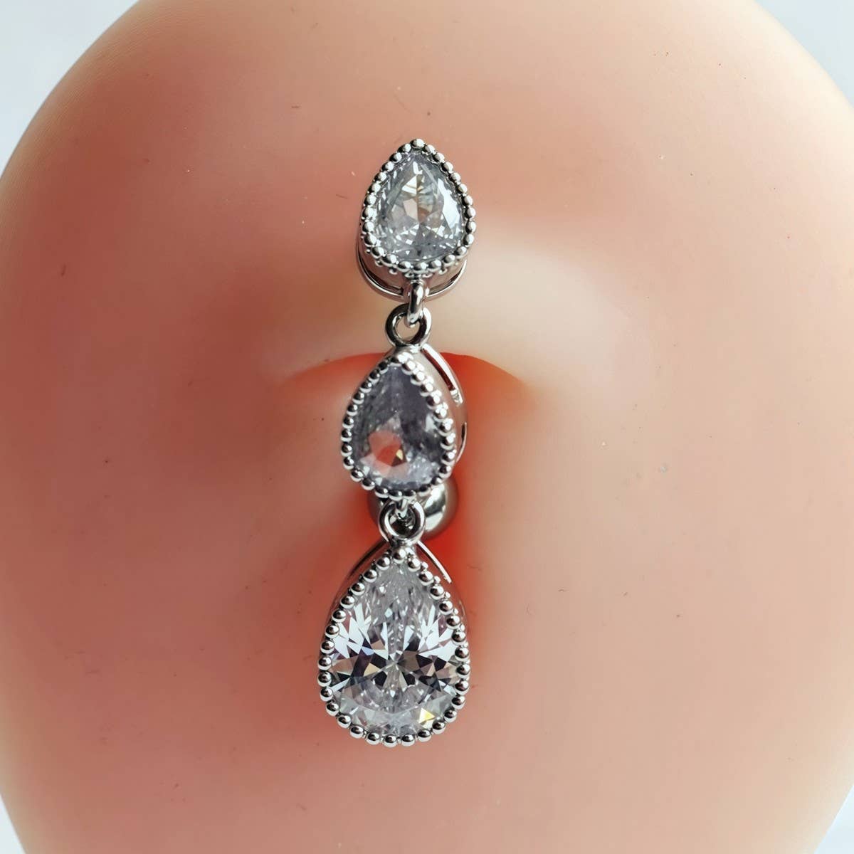 Teardrop Zircon Belly Button Ring for Women