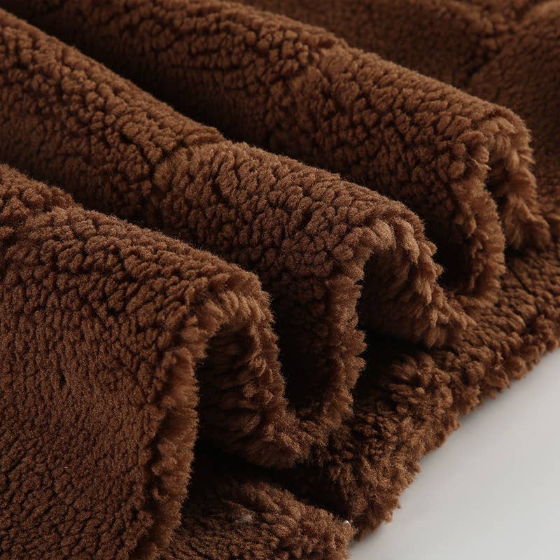 VINTAGE JACKET LAMB FLEECE ZIP-UP LAPEL JACKET