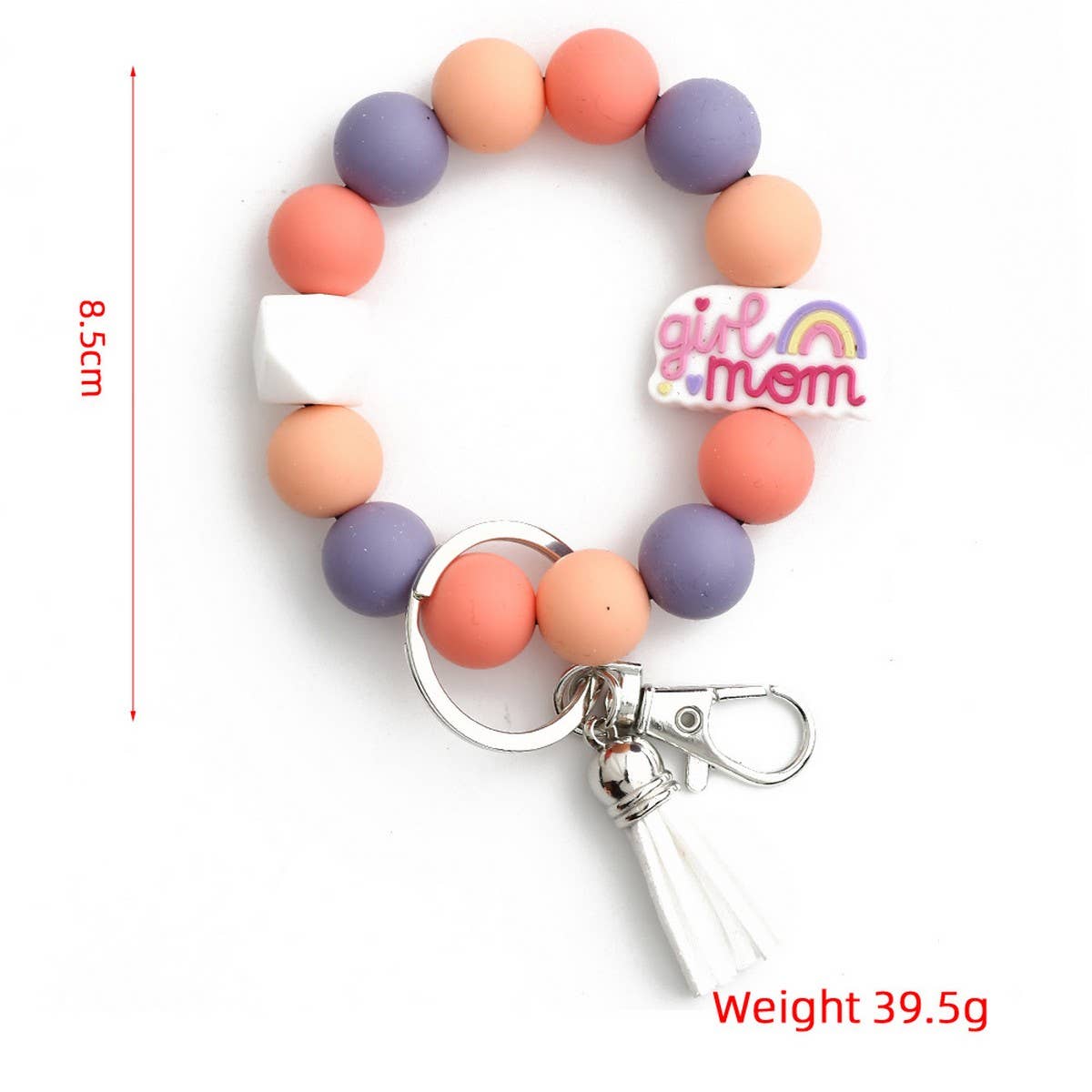 Cartoon Animal Keychain with Silicone Bead Bracelet_CWMM6878