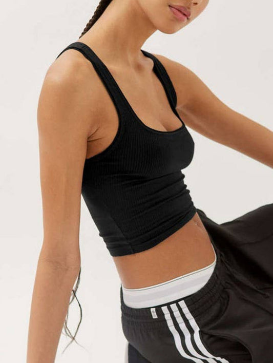 CLASSIC SOLID COLOR SHIRT TIGHTFITTING HALTER_CWTTK0293