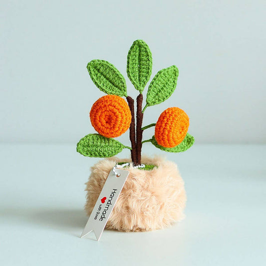 CWMM9279_HAND-CROCHETED GOOD LUCK ORANGE POTTED PLANT