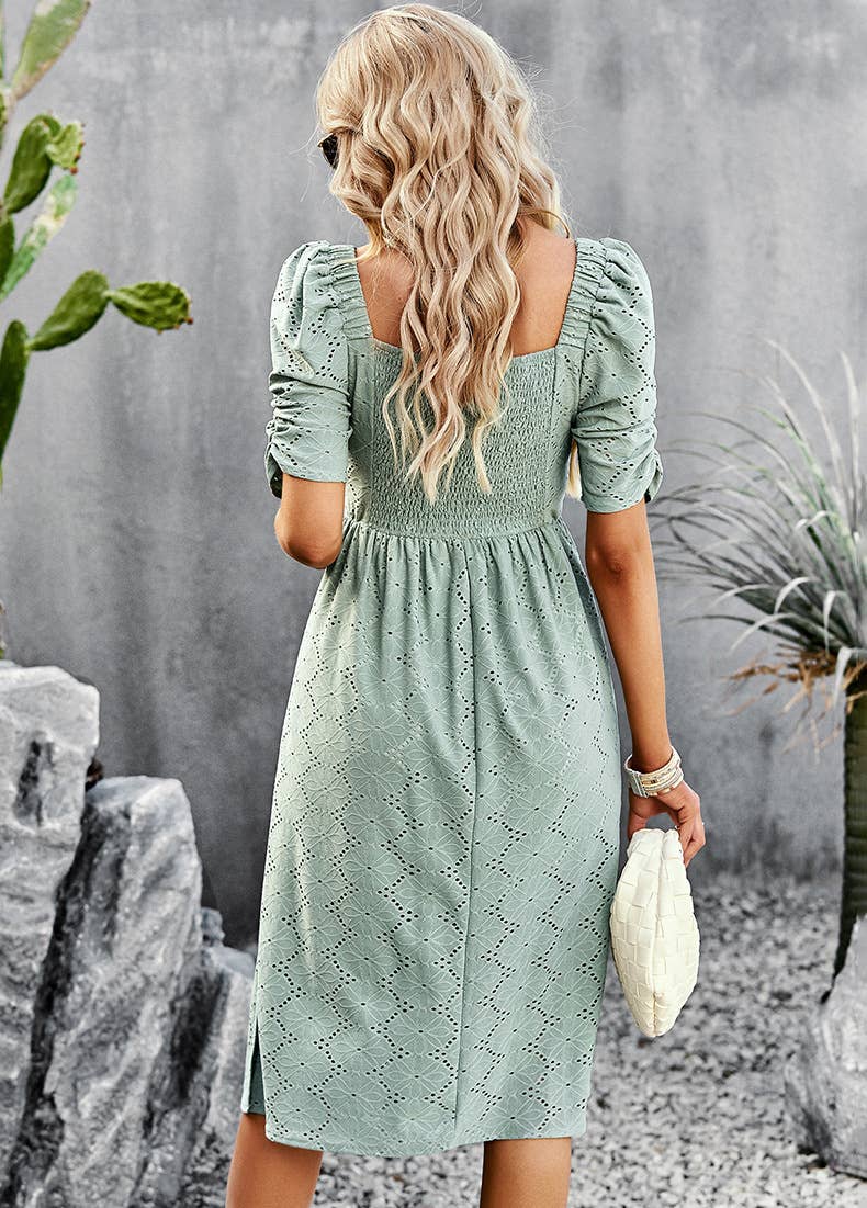 KNITTED PLEATED BREATHABLE DRESS