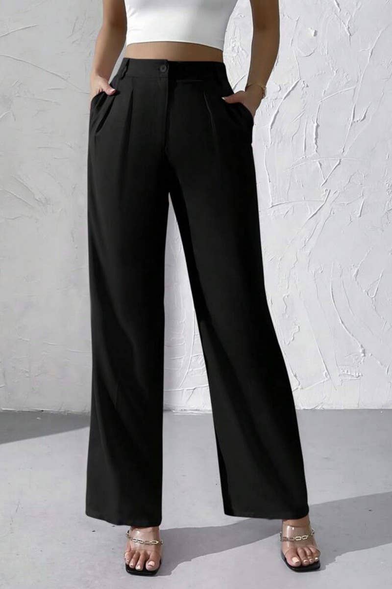 CWBLP1976_CHIC HIGH-WAISTED DRAPED WIDE LEG TROUSERS