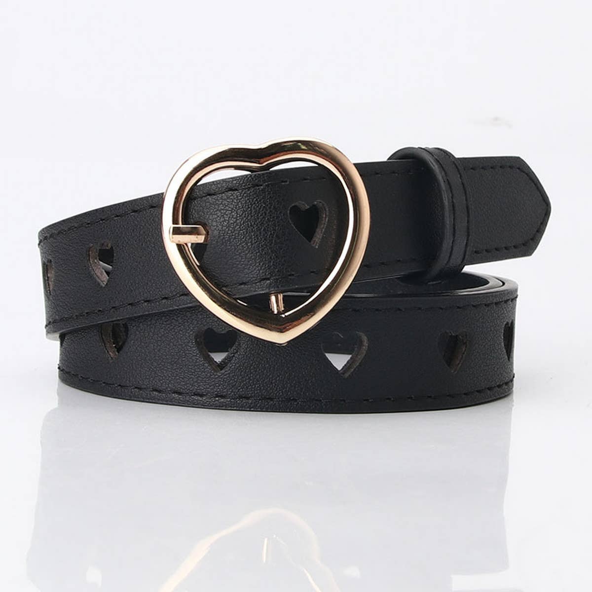 CWABE0910_VERSATILE HEART HOLLOW PIN BUCKLE BELT
