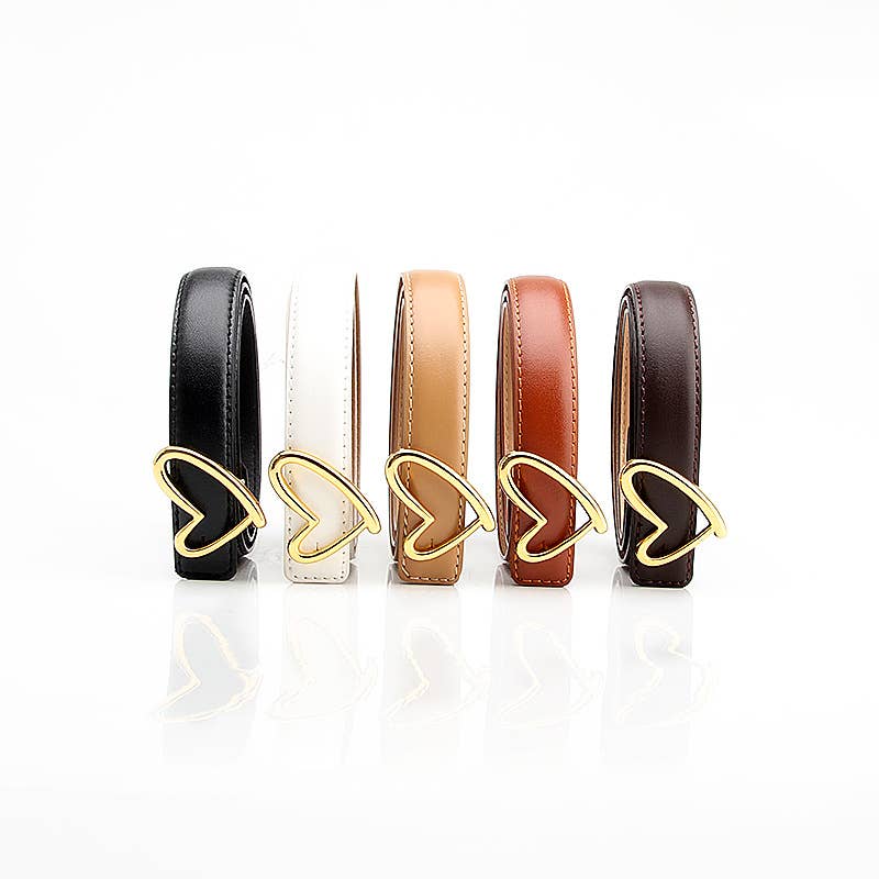 Versatile heart-shaped buckle high-end belt