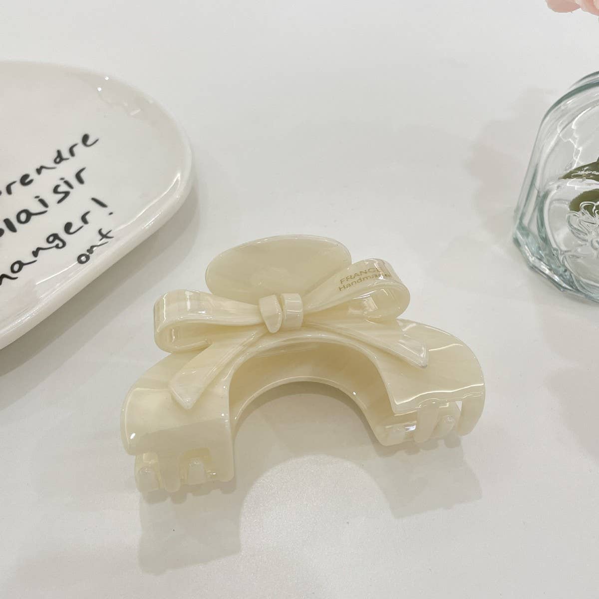 CWAHA1535_TEMPERAMENT SEMICIRCLE 3D BOW HAIR CLAW CLIP