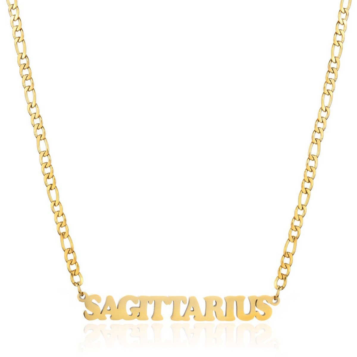 SIMPLE TWELVE ZODIAC STAINLESS STEEL GOLD NECKLACE_CWMM2726