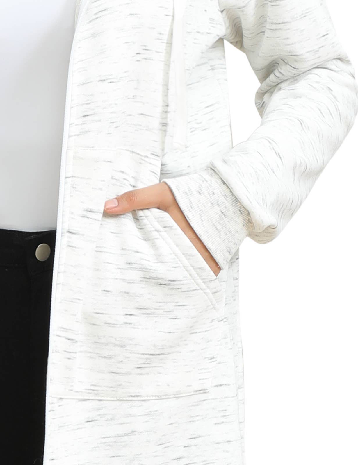 CWOHOL448_Lightweight Thin Zip-Up Hoodie Long Jacket