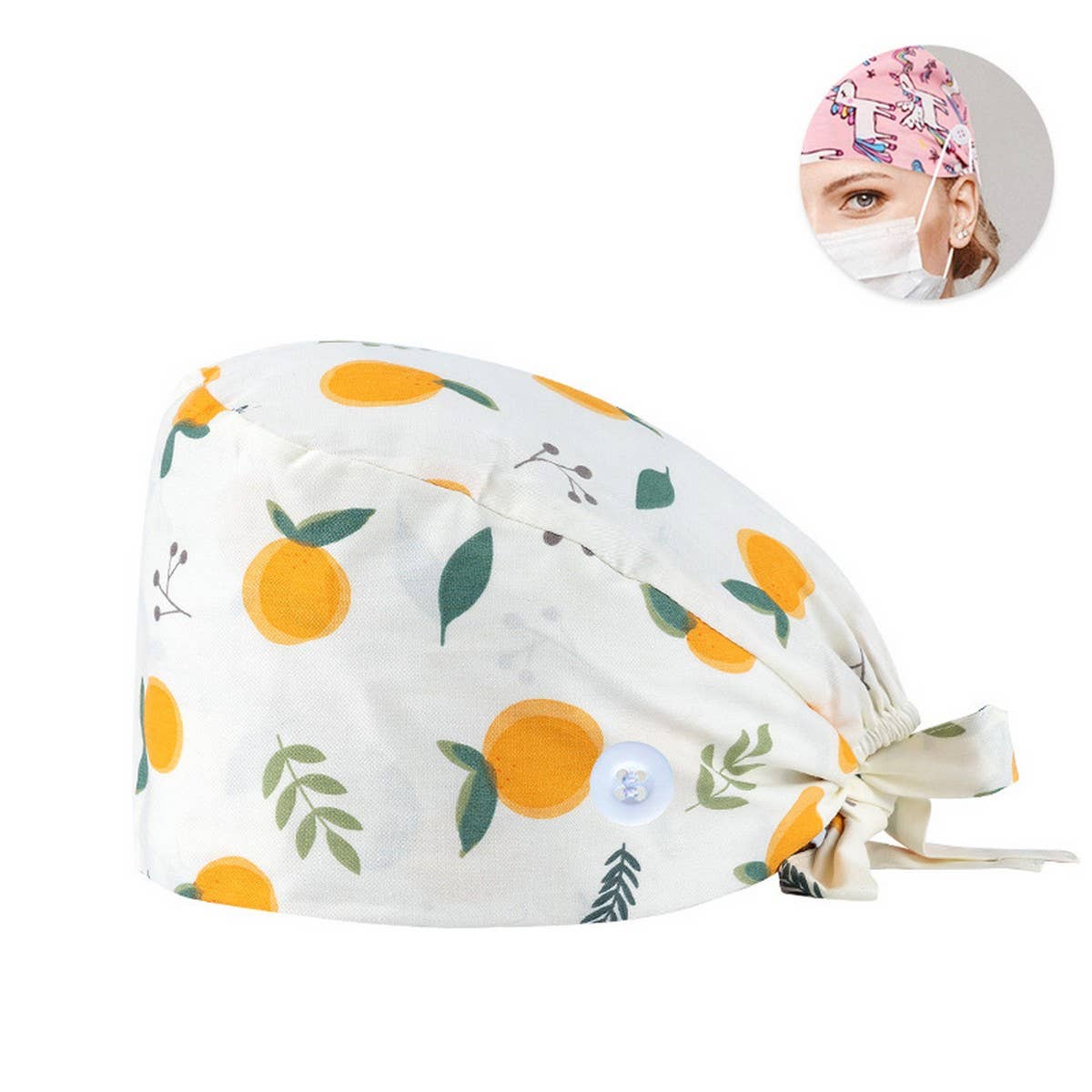 SURGICAL CAP SCRUB CAP COTTON TIE PRINT CAP_CWAH3322