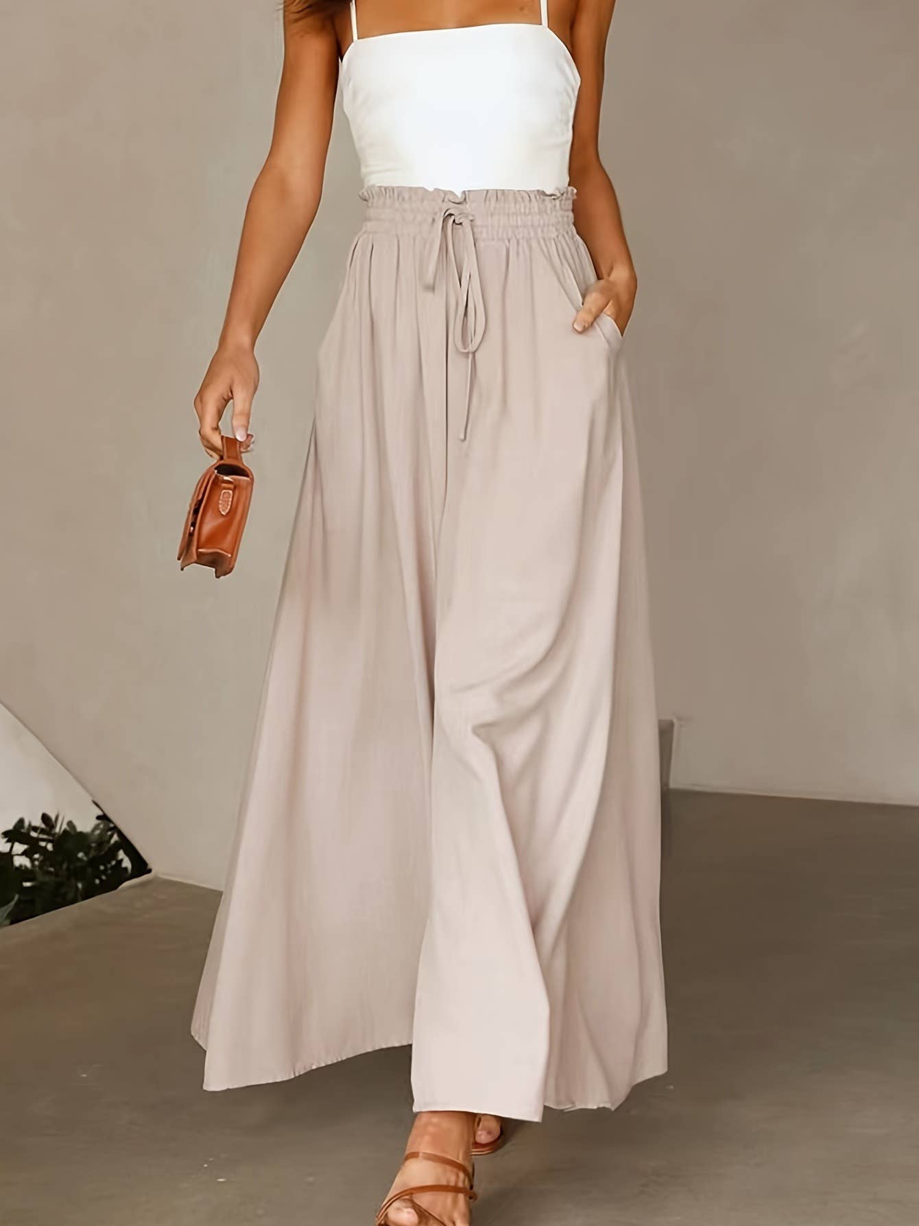 High-Waisted Wide-Legged Pants Long Skirt Pants