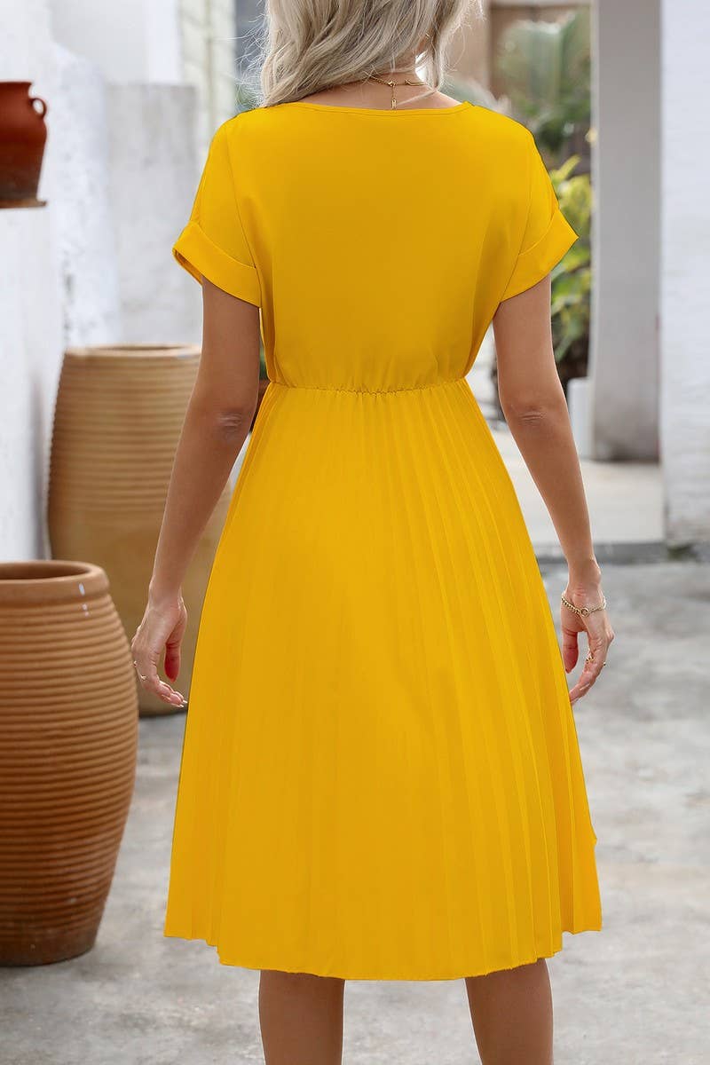 CWDMD5375_SOLID COLOR LOOSE FIT A-LINE DRESS