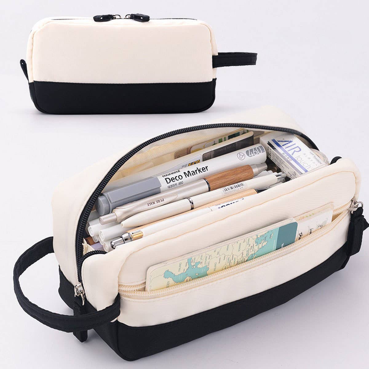 NEW LARGE CAPACITY DOUBLE LAYER PENCIL CASE