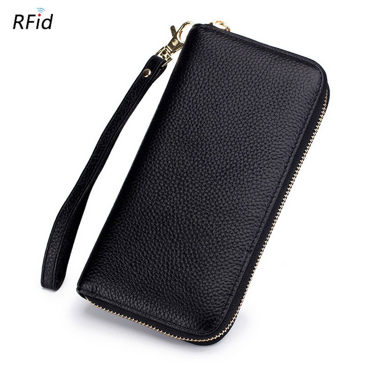 ZIPPER TASSEL ANTI-THEFT BRUSH LEATHER WALLET_CWAB3731
