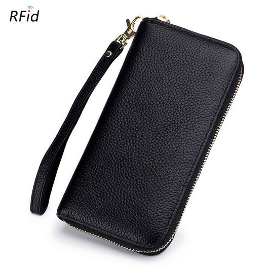 ZIPPER TASSEL ANTI-THEFT BRUSH LEATHER WALLET_CWAB3731