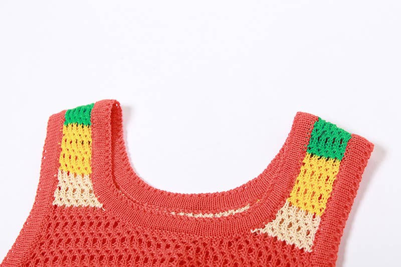 SEXY HOLLOW KNIT HIGH-WAISTED SLIM-FIT DRESS