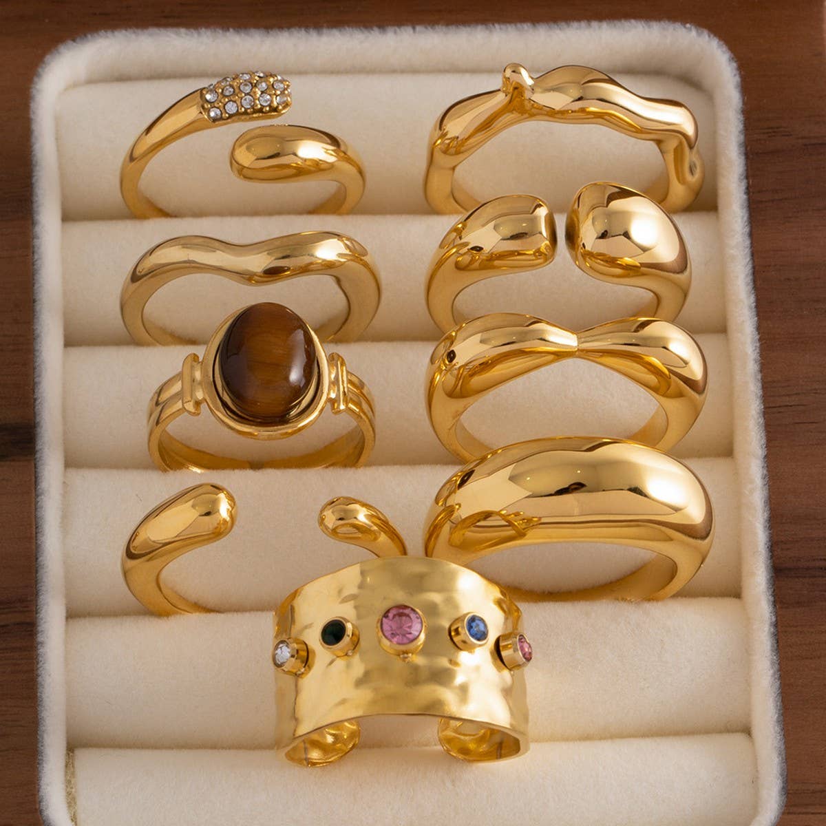 ADJUSTABLE OPEN RING GEOMETRIC DESIGN FOR WOMEN_CWAJE1224