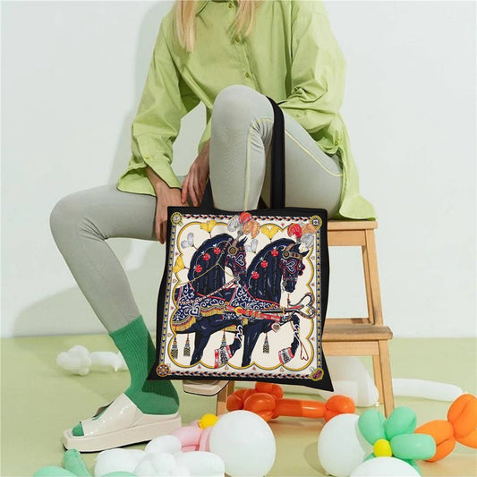 Heart Saddle Canvas Tote Bag for Women_CWAB5129